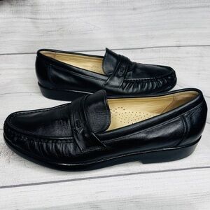 SAS Shoes‎ Ace Handsewn Penny Loafer Shoe Black Leather Slip On USA Mens 9.5M